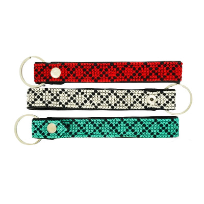 Hand-Made Embroidery Tatreez Keychain - Red