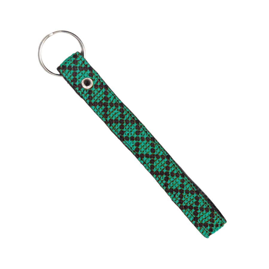 Hand-Made Embroidery Tatreez Keychain - Teal