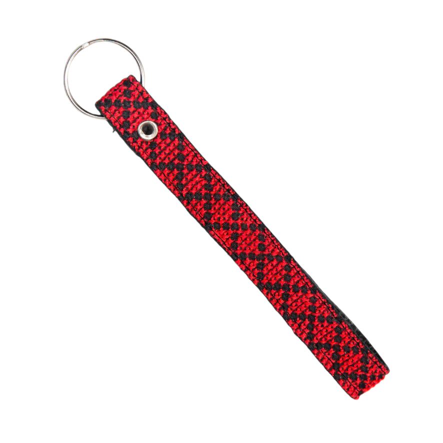 Hand-Made Embroidery Tatreez Keychain - Red