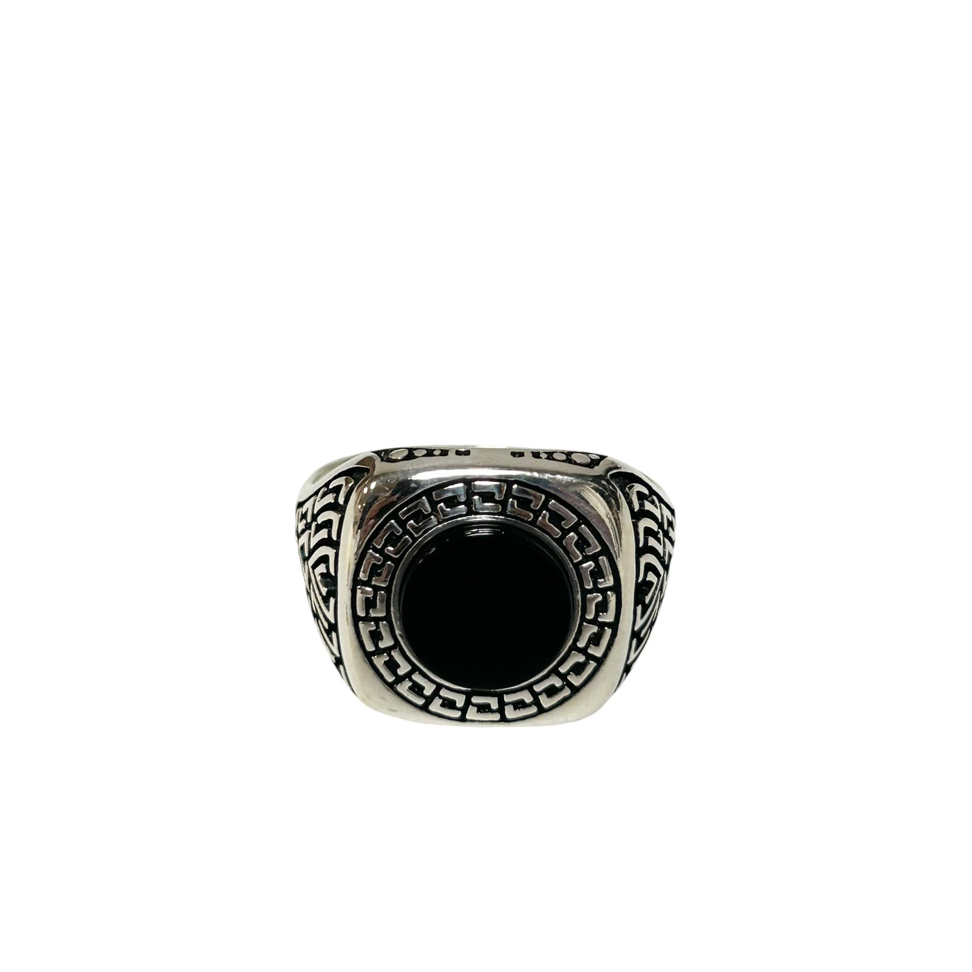 Sterling Silver Black Onyx Agate Stone Ring