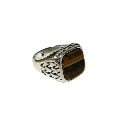 Sterling Silver Tiger Eye Agate Stone Ring