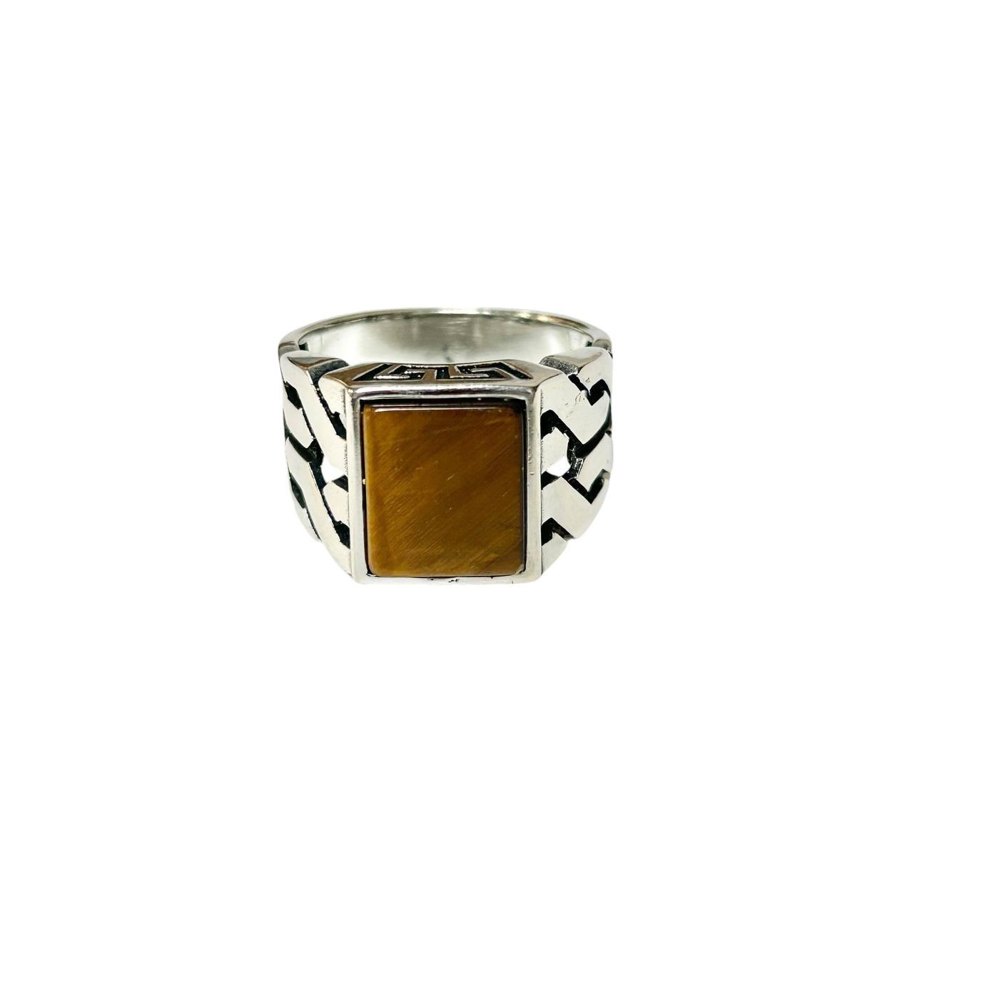 Sterling Silver Tiger Eye Agate Stone Ring