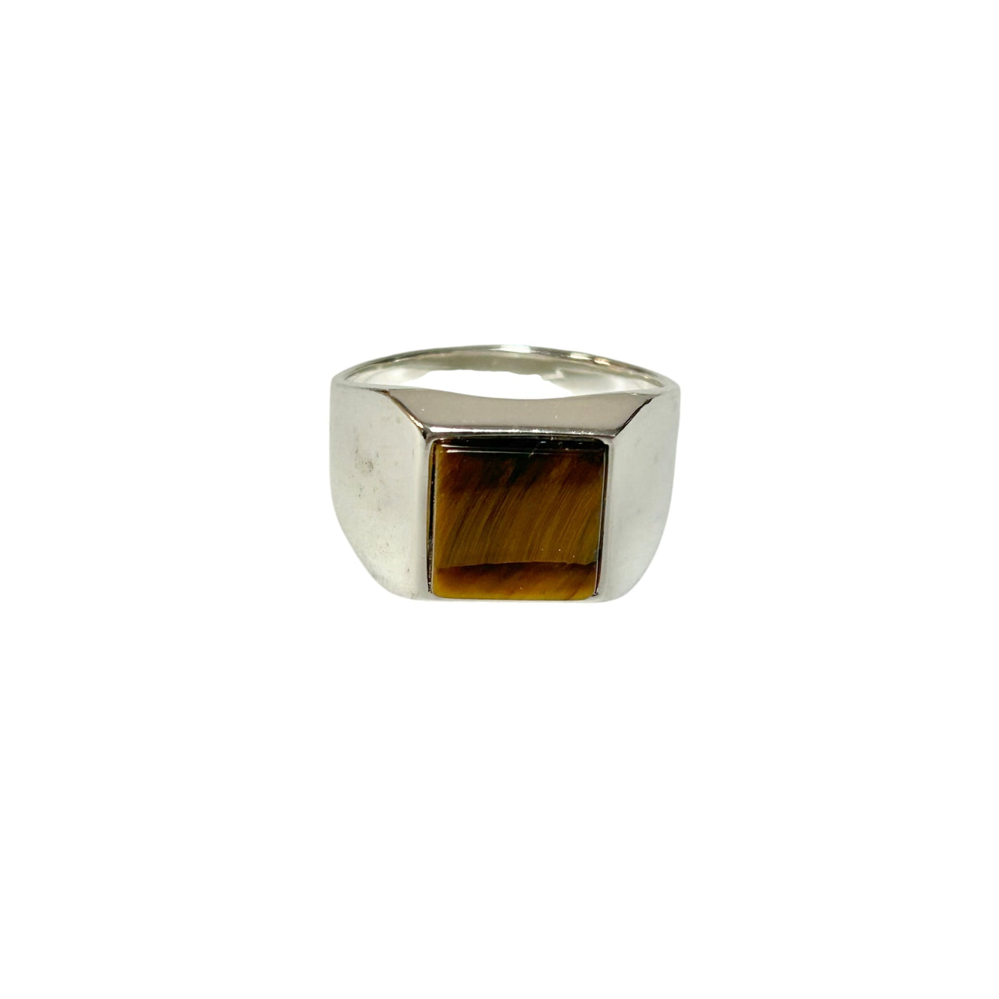 Sterling Silver Tiger Eye Agate Stone Ring