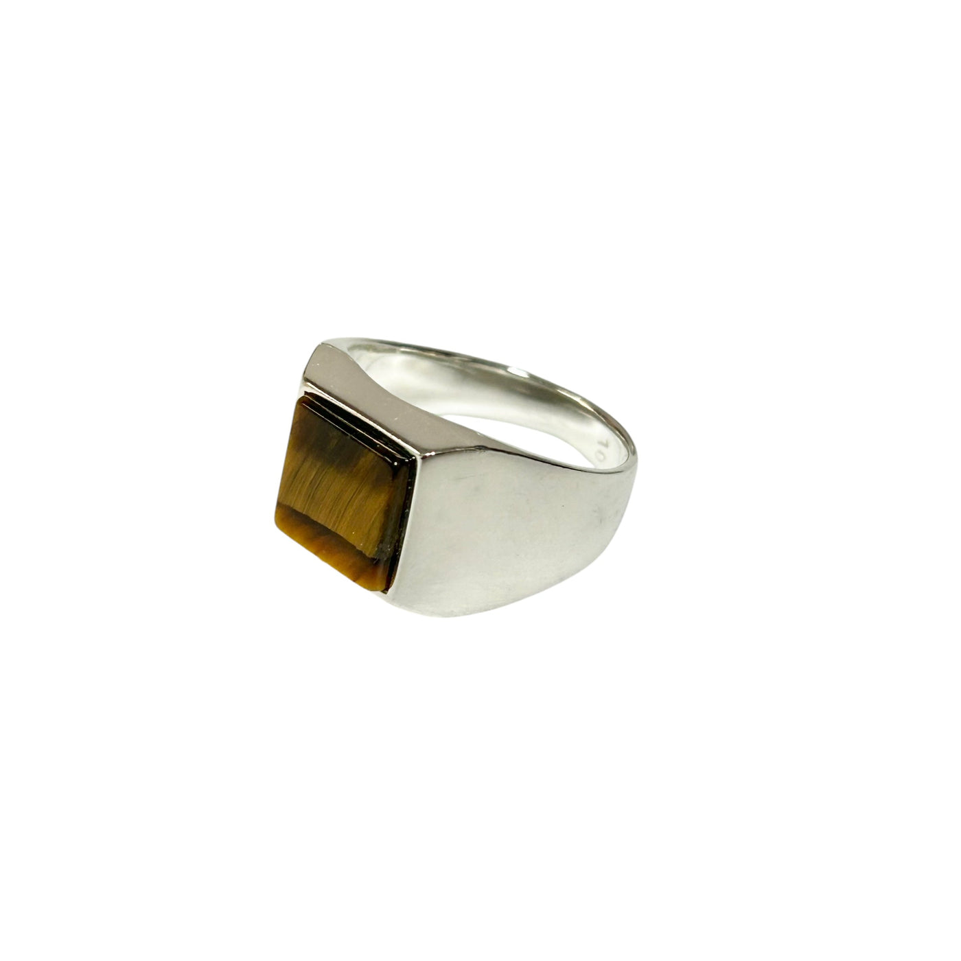 Sterling Silver Tiger Eye Agate Stone Ring