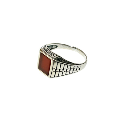 Sterling Silver Red Agate Stone Ring