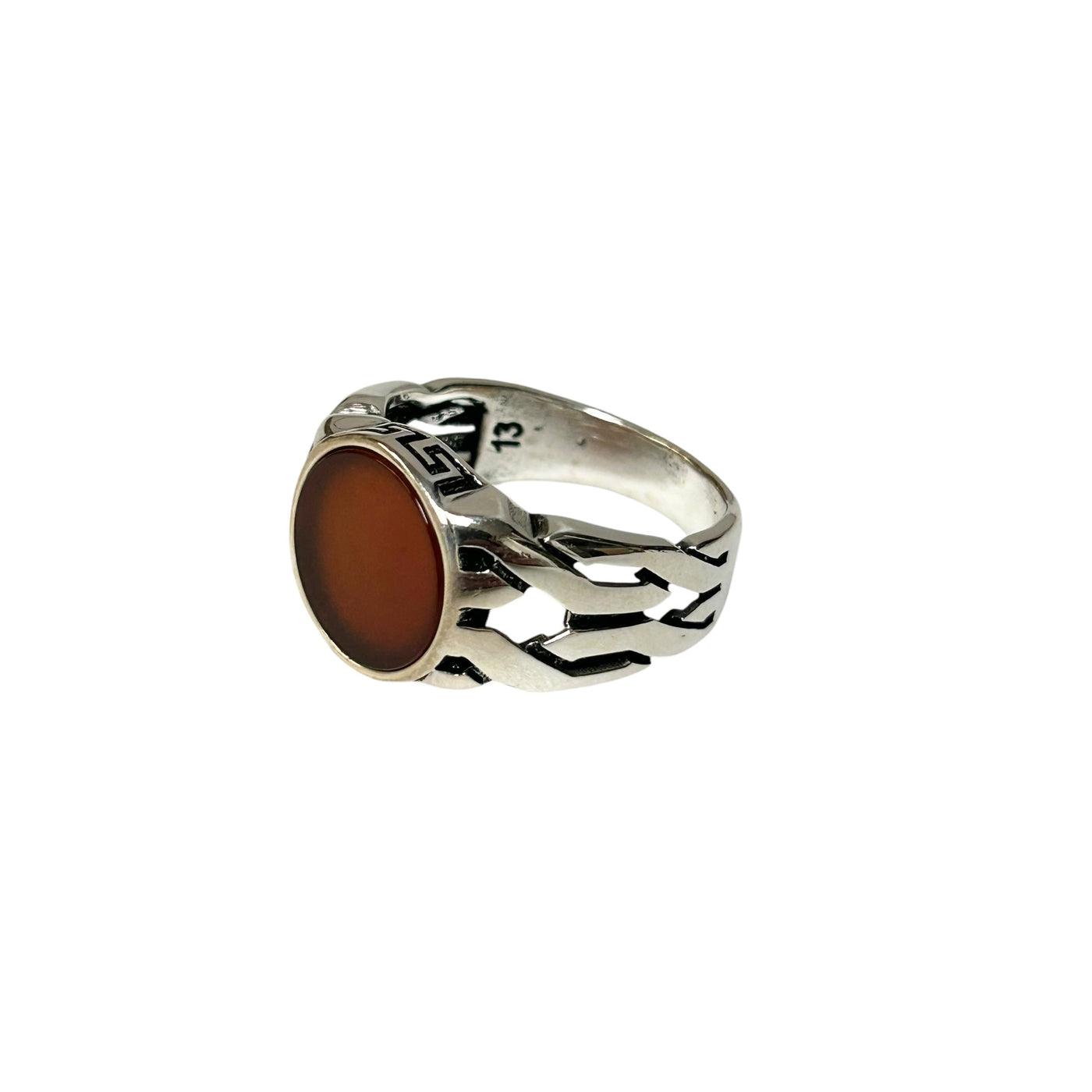 Sterling Silver Red Agate Stone Ring