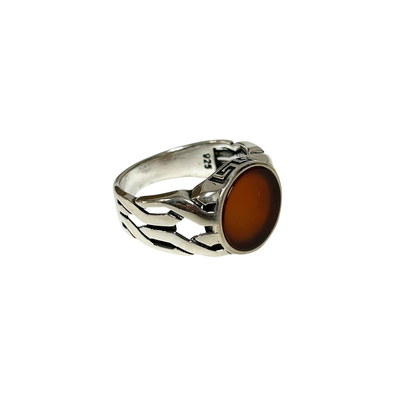 Sterling Silver Red Agate Stone Ring