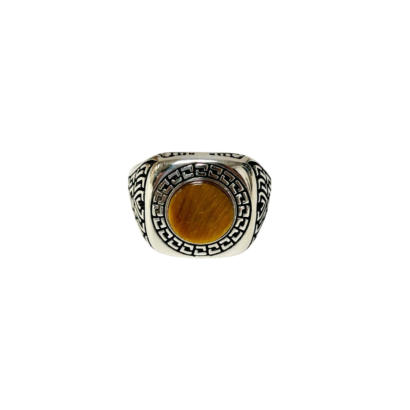 Sterling Silver Tiger Eye Agate Stone Ring