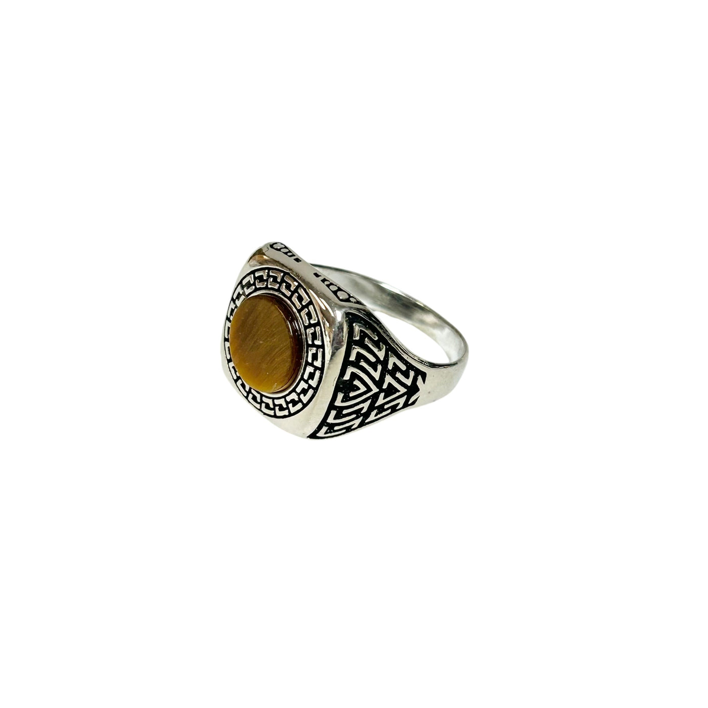 Sterling Silver Tiger Eye Agate Stone Ring