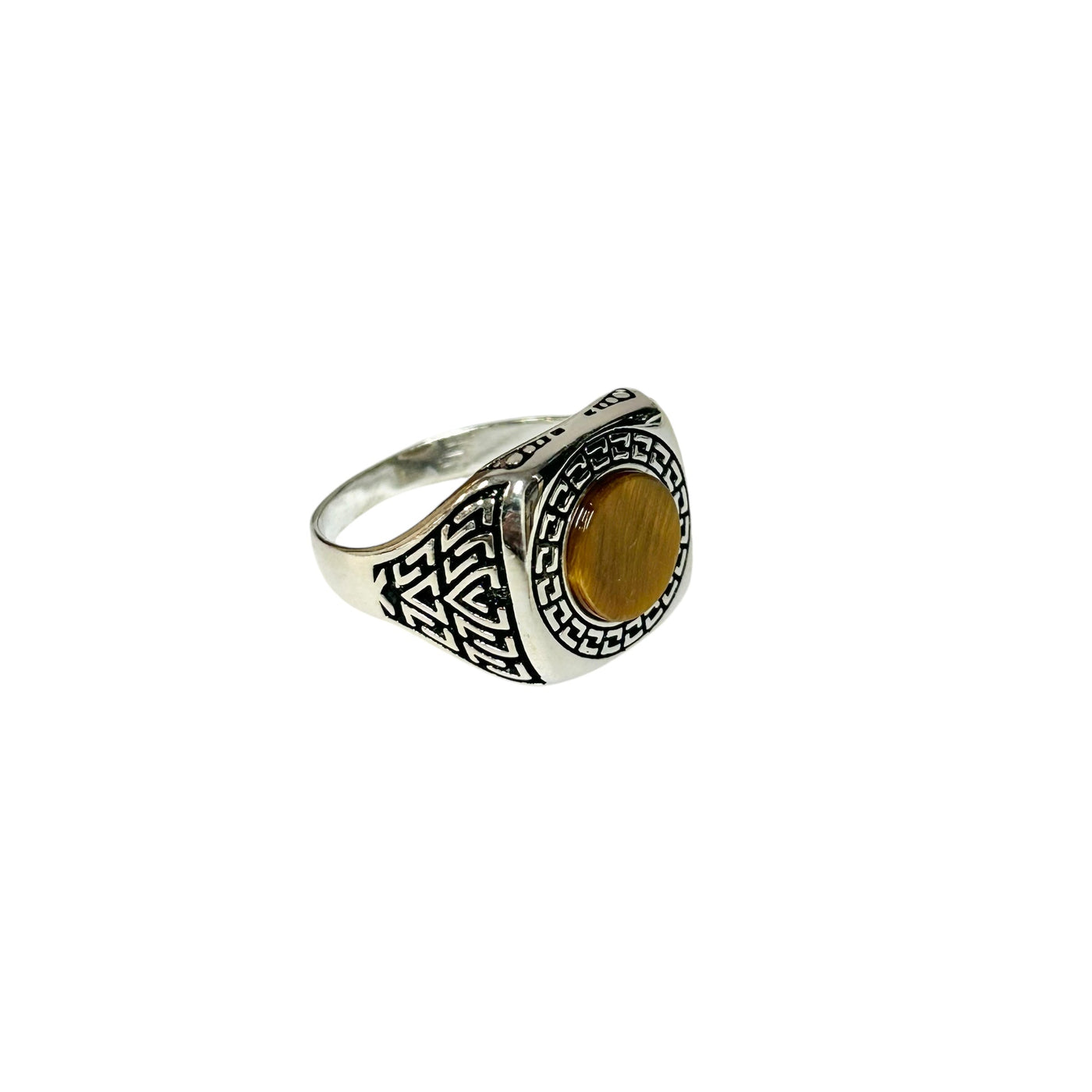 Sterling Silver Tiger Eye Agate Stone Ring