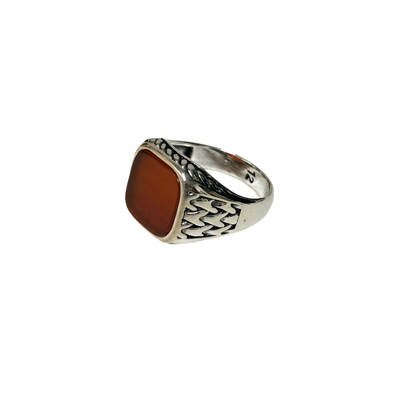 Sterling Silver Red Agate Stone Ring