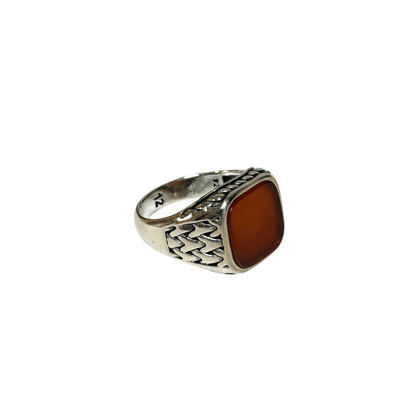 Sterling Silver Red Agate Stone Ring