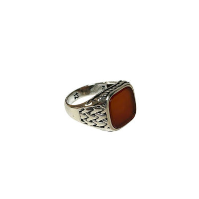 Sterling Silver Red Agate Stone Ring