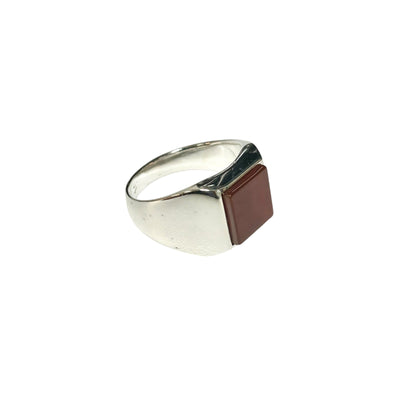 Sterling Silver Red Agate Stone Ring