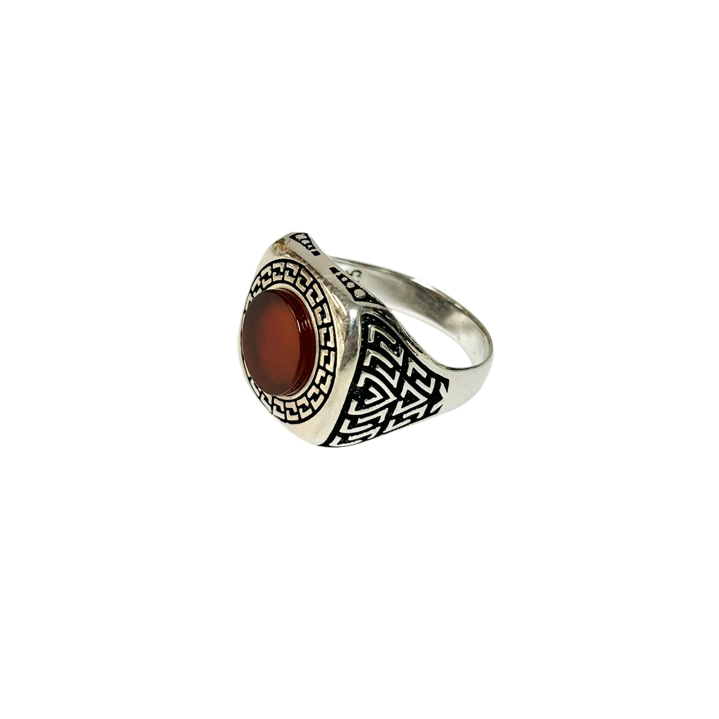 Sterling Silver Red Agate Stone Ring