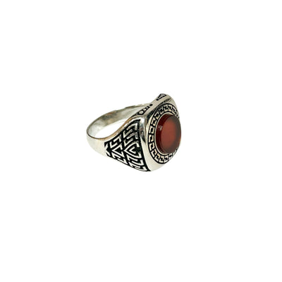 Sterling Silver Red Agate Stone Ring