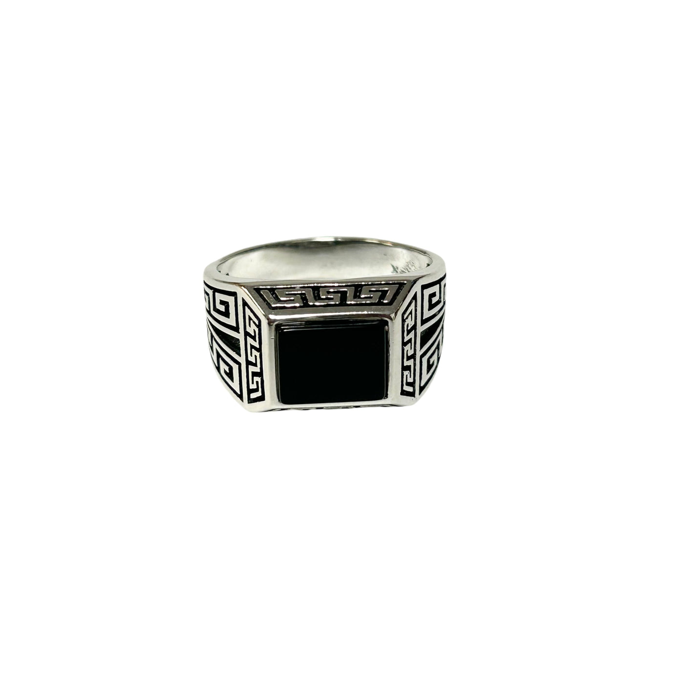 Sterling Silver Black Onyx Agate Stone Ring