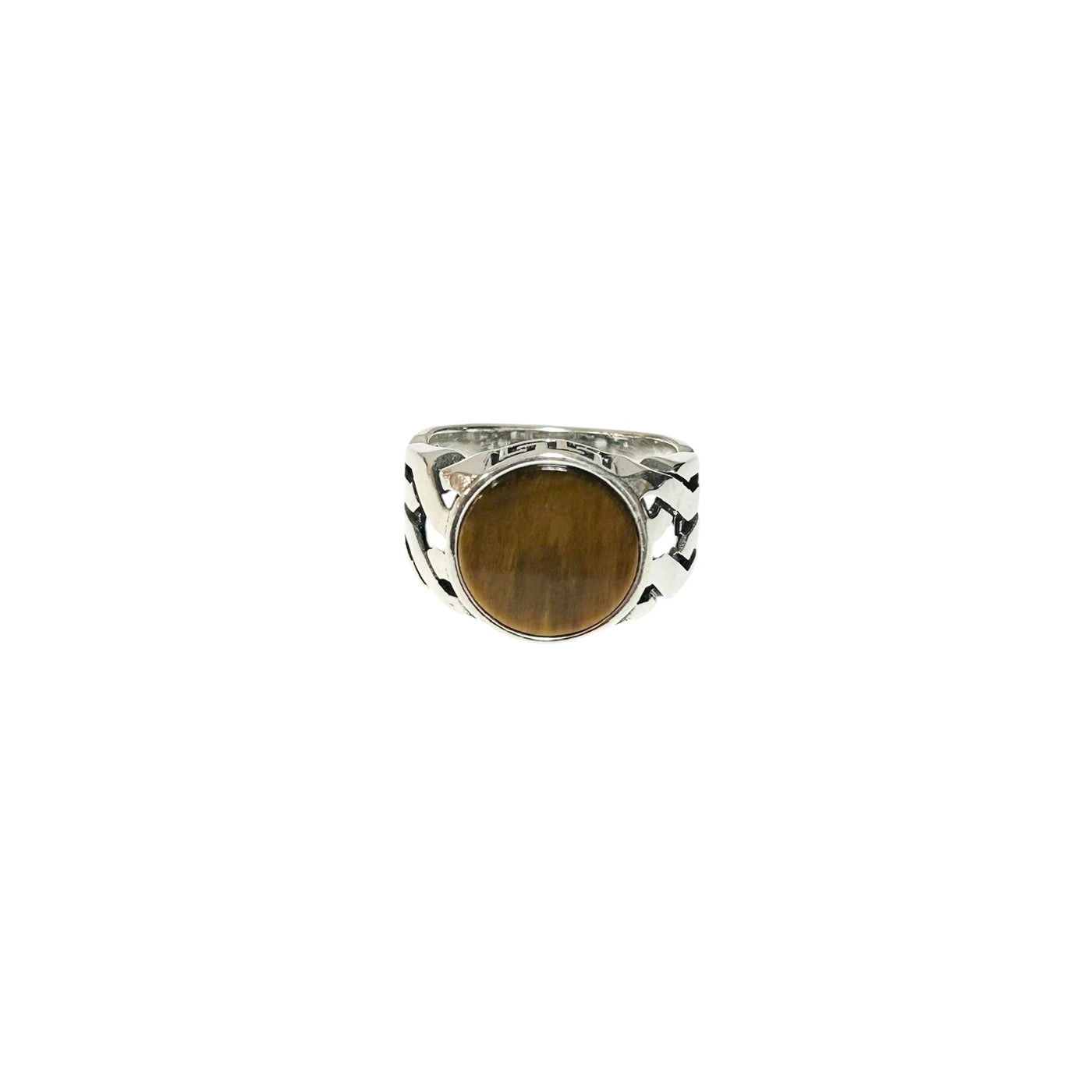 Sterling Silver Tiger Eye Agate Stone Ring