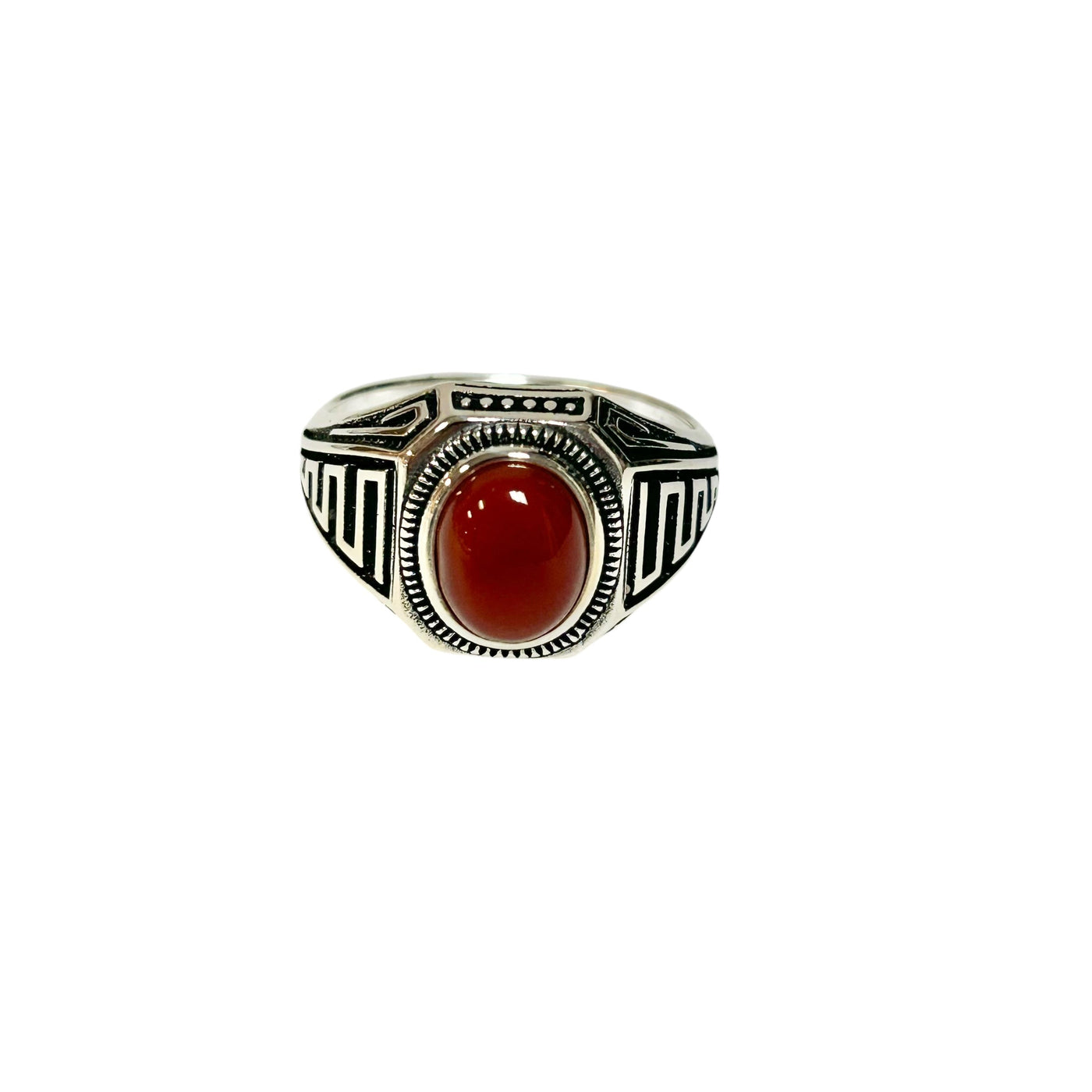 Sterling Silver Red Agate Stone Ring