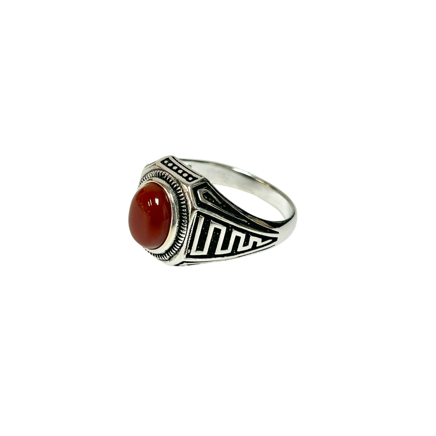 Sterling Silver Red Agate Stone Ring