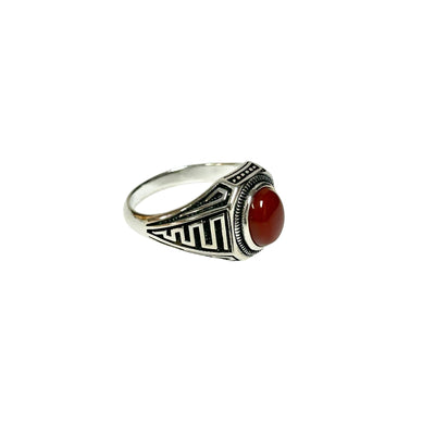 Sterling Silver Red Agate Stone Ring