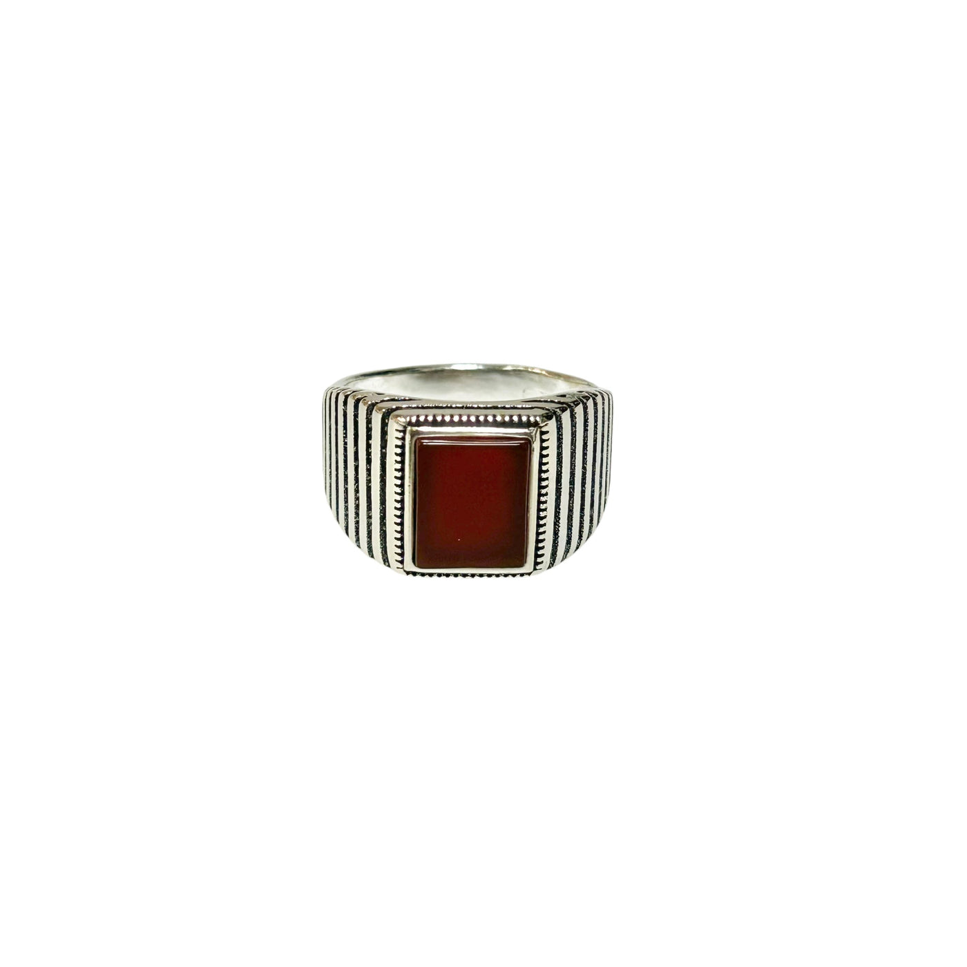 Sterling Silver Red Agate Stone Ring