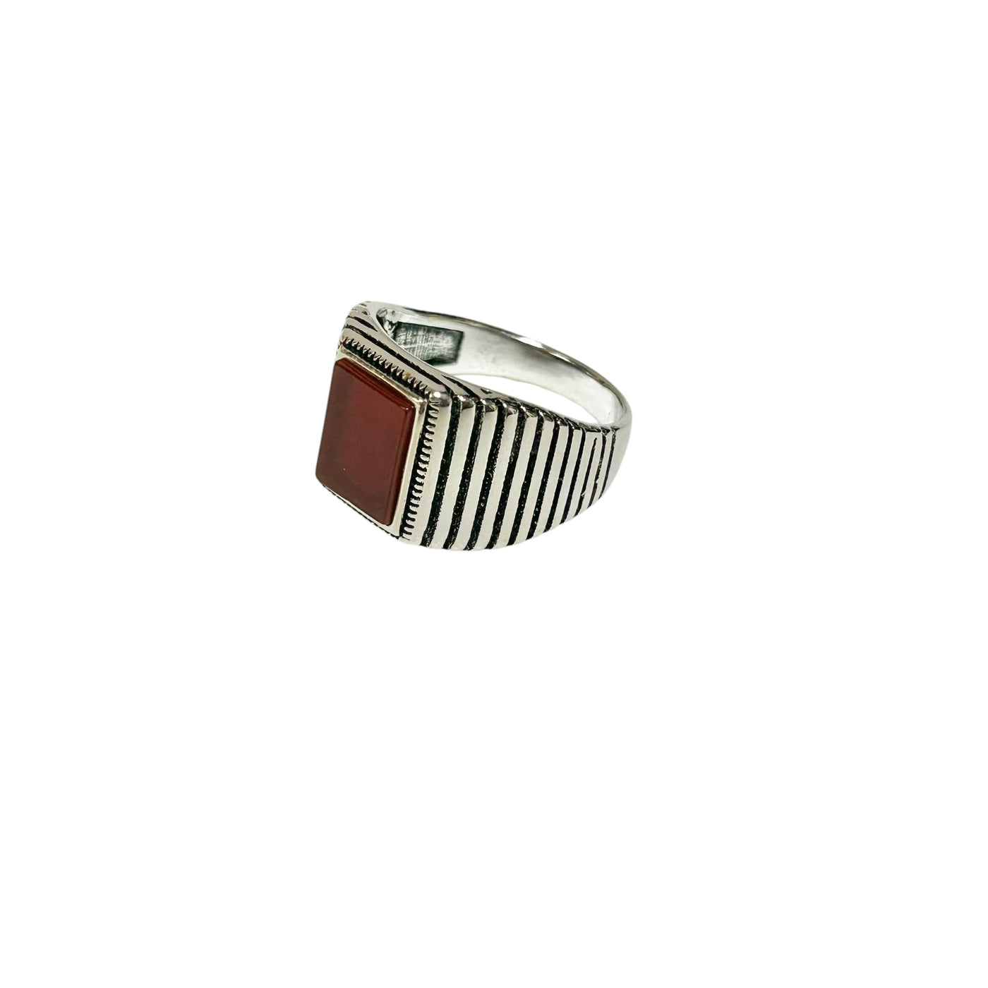 Sterling Silver Red Agate Stone Ring