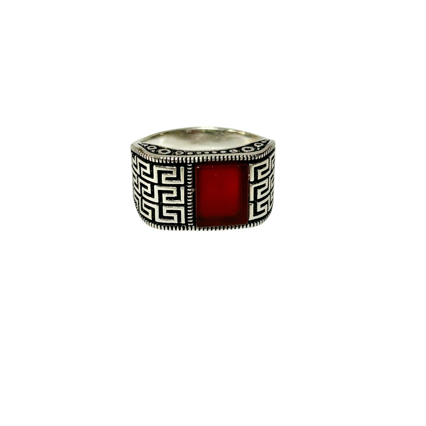 Sterling Silver Red Agate Stone Ring