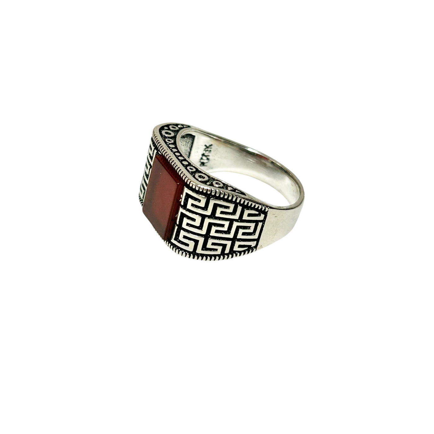 Sterling Silver Red Agate Stone Ring