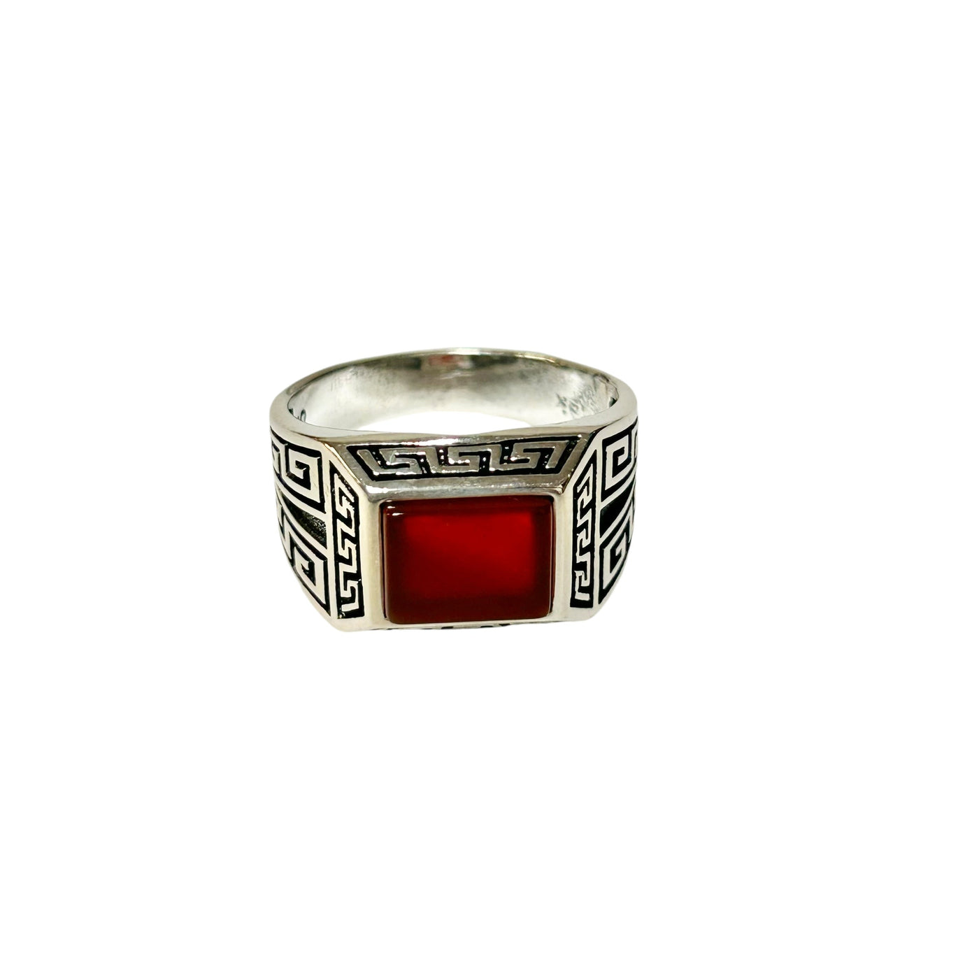 Sterling Silver Red Agate Stone Ring