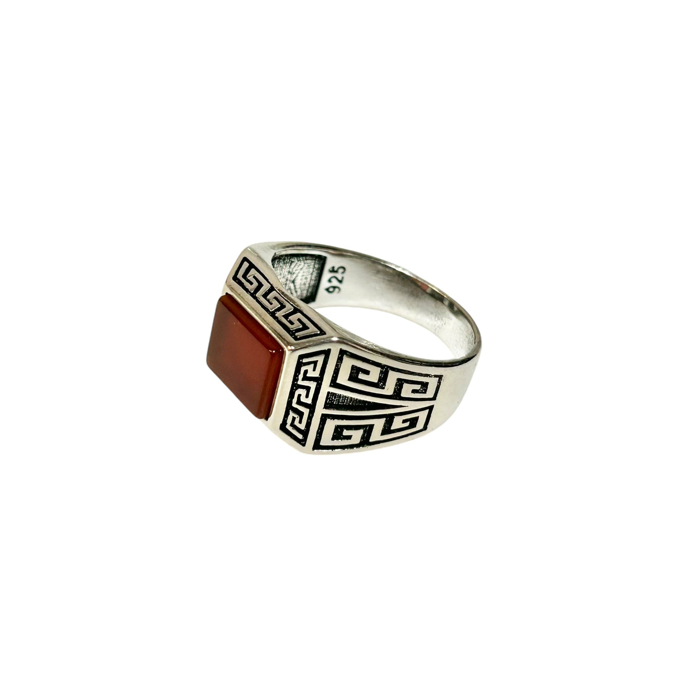 Sterling Silver Red Agate Stone Ring