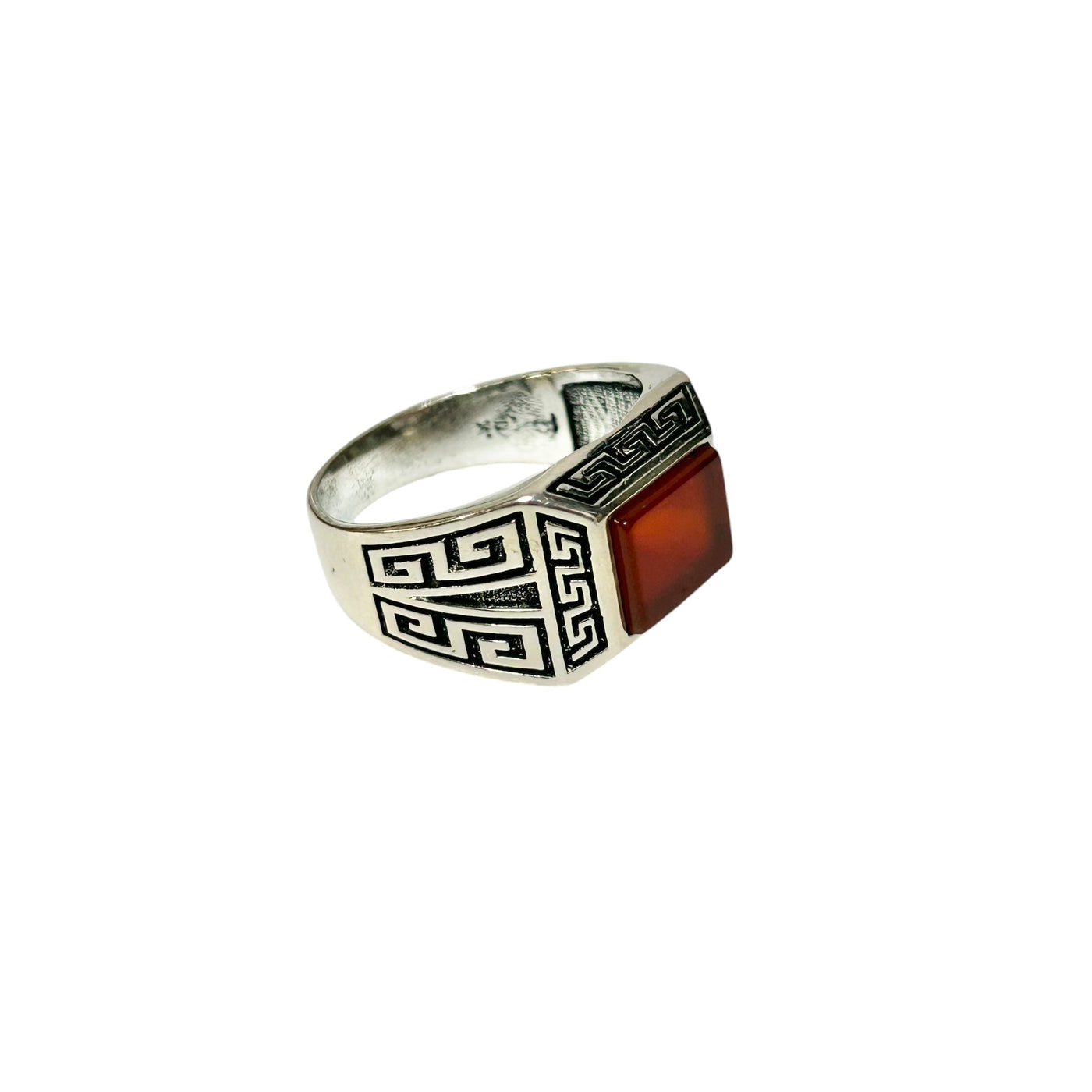 Sterling Silver Red Agate Stone Ring