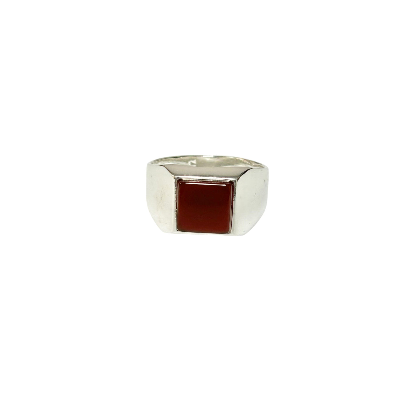 Sterling Silver Red Agate Stone Ring