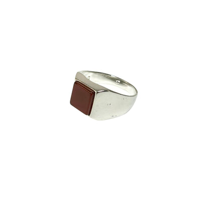 Sterling Silver Red Agate Stone Ring