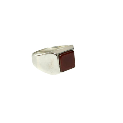 Sterling Silver Red Agate Stone Ring