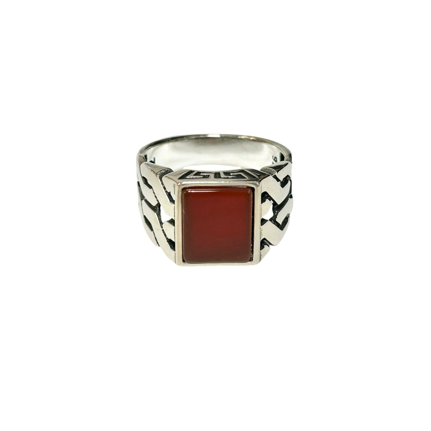 Sterling Silver Red Agate Stone Ring