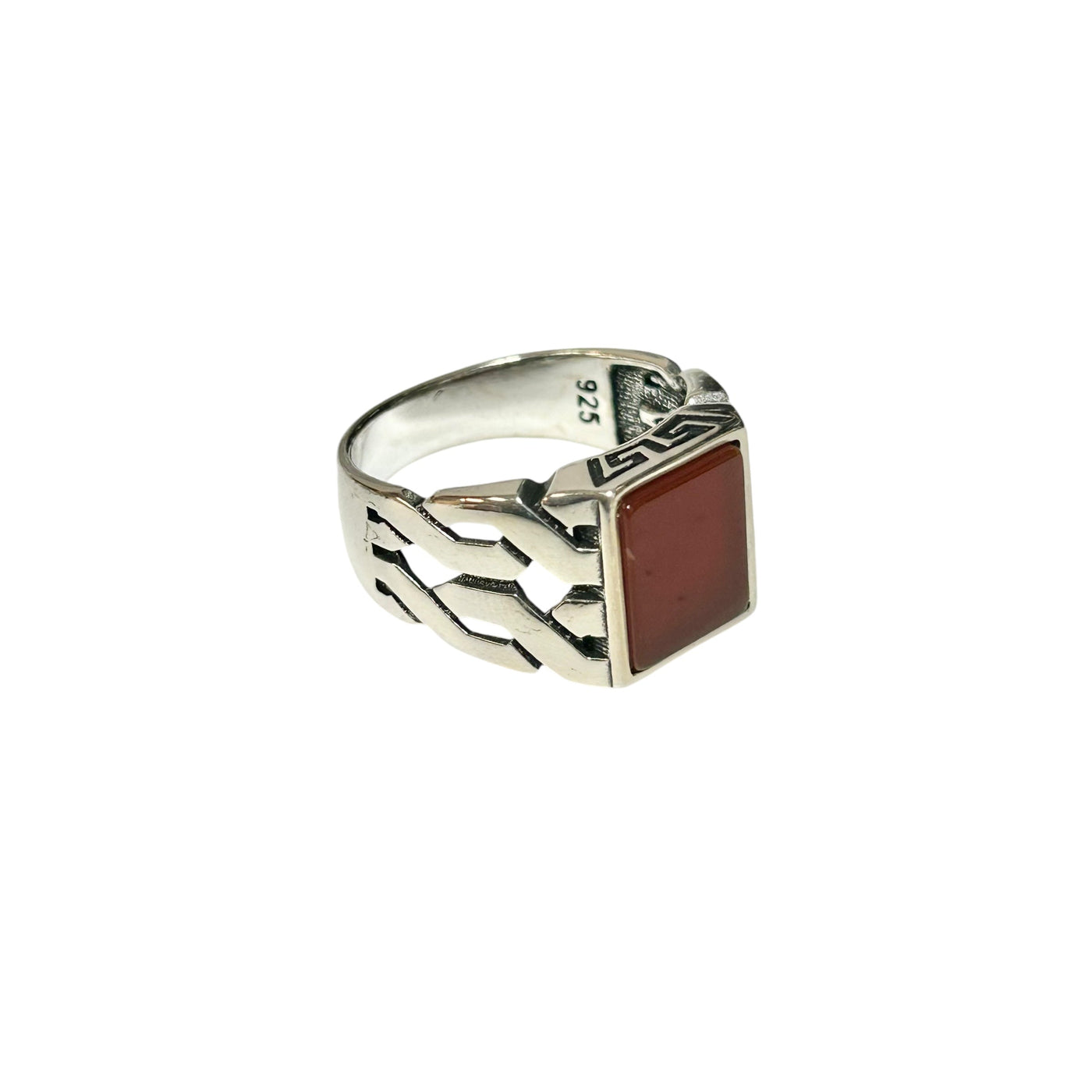 Sterling Silver Red Agate Stone Ring