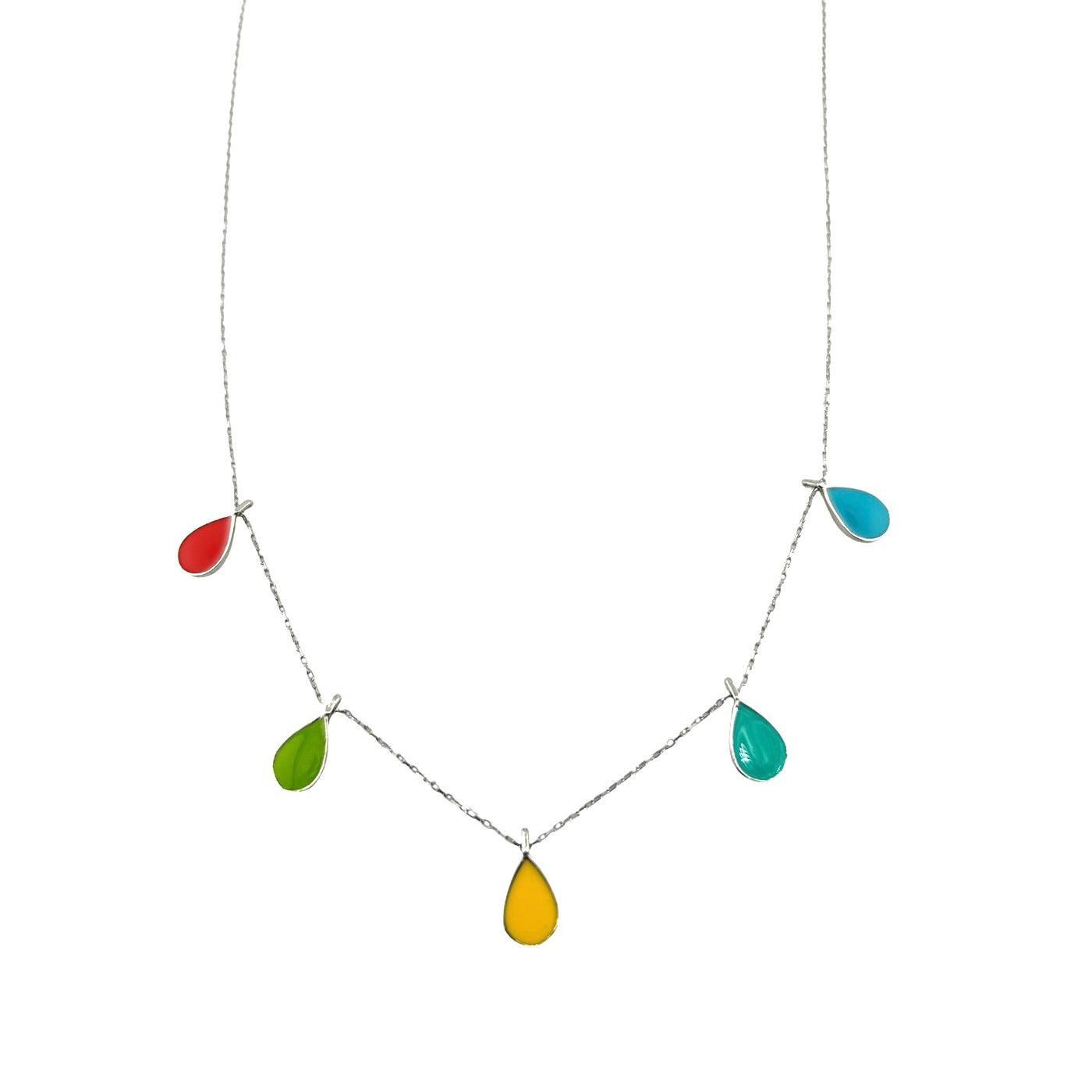 Sterling Silver Muticolor Womens Necklace