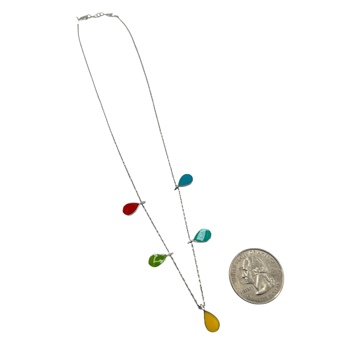 Sterling Silver Muticolor Womens Necklace