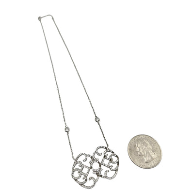 Sterling Silver CZ Womens Necklace