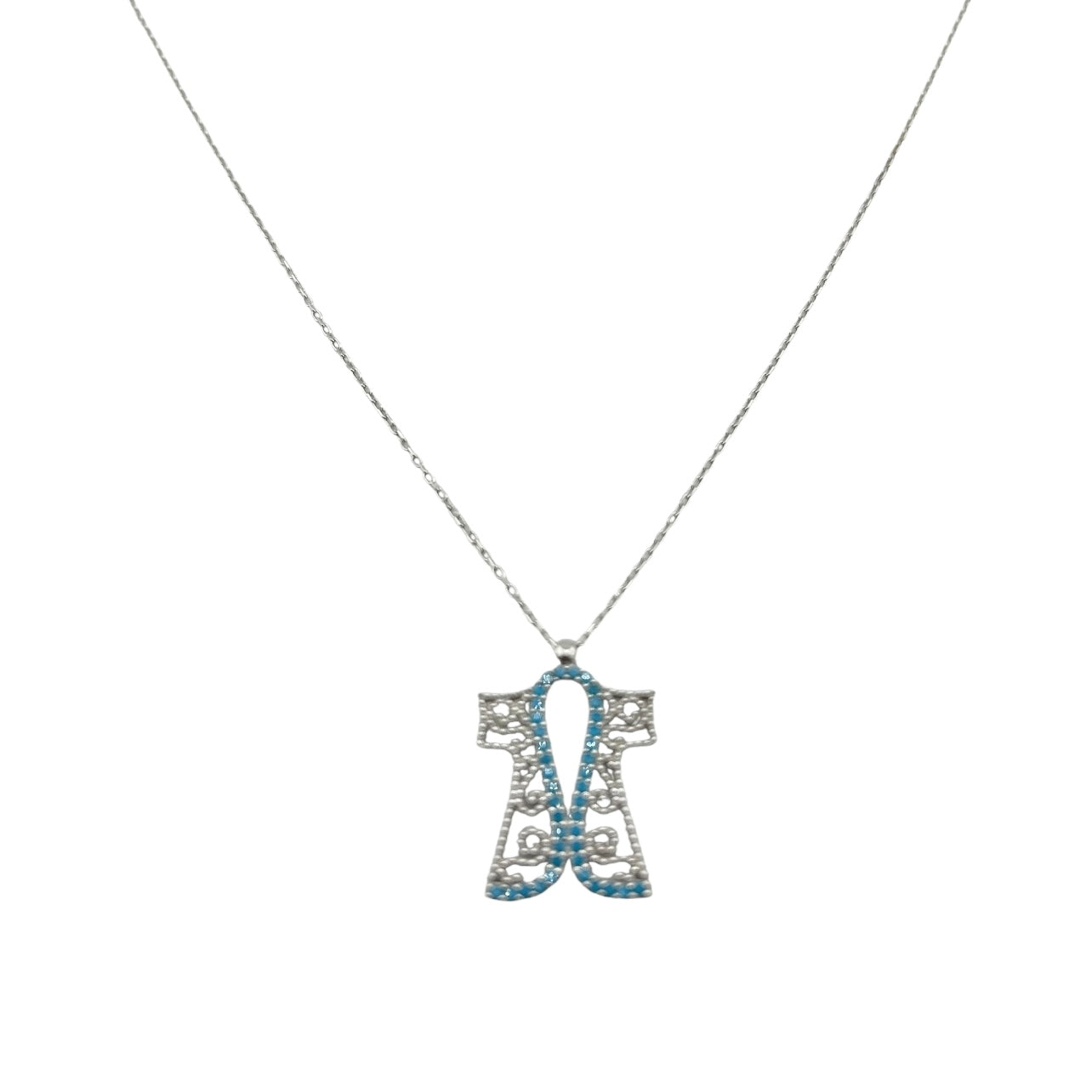 Sterling Silver CZ Turkish Robe Womens Necklace