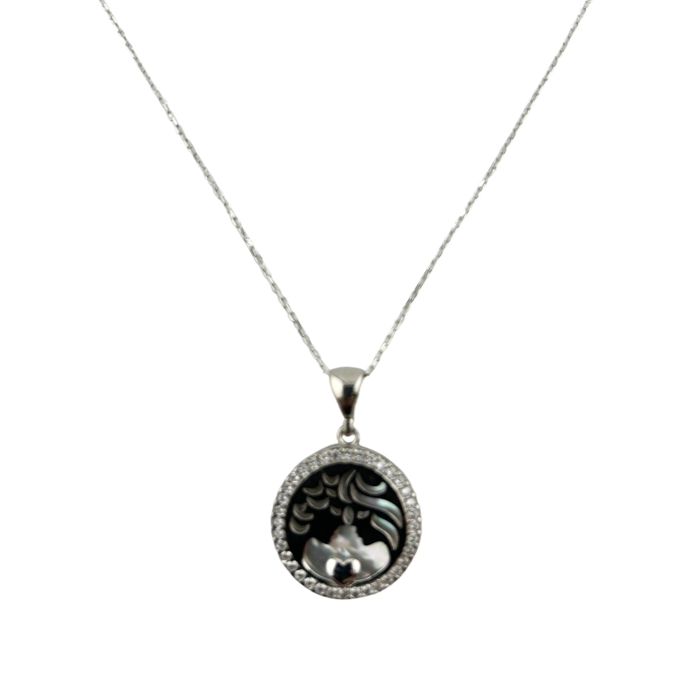 Sterling Silver CZ Womens Necklace