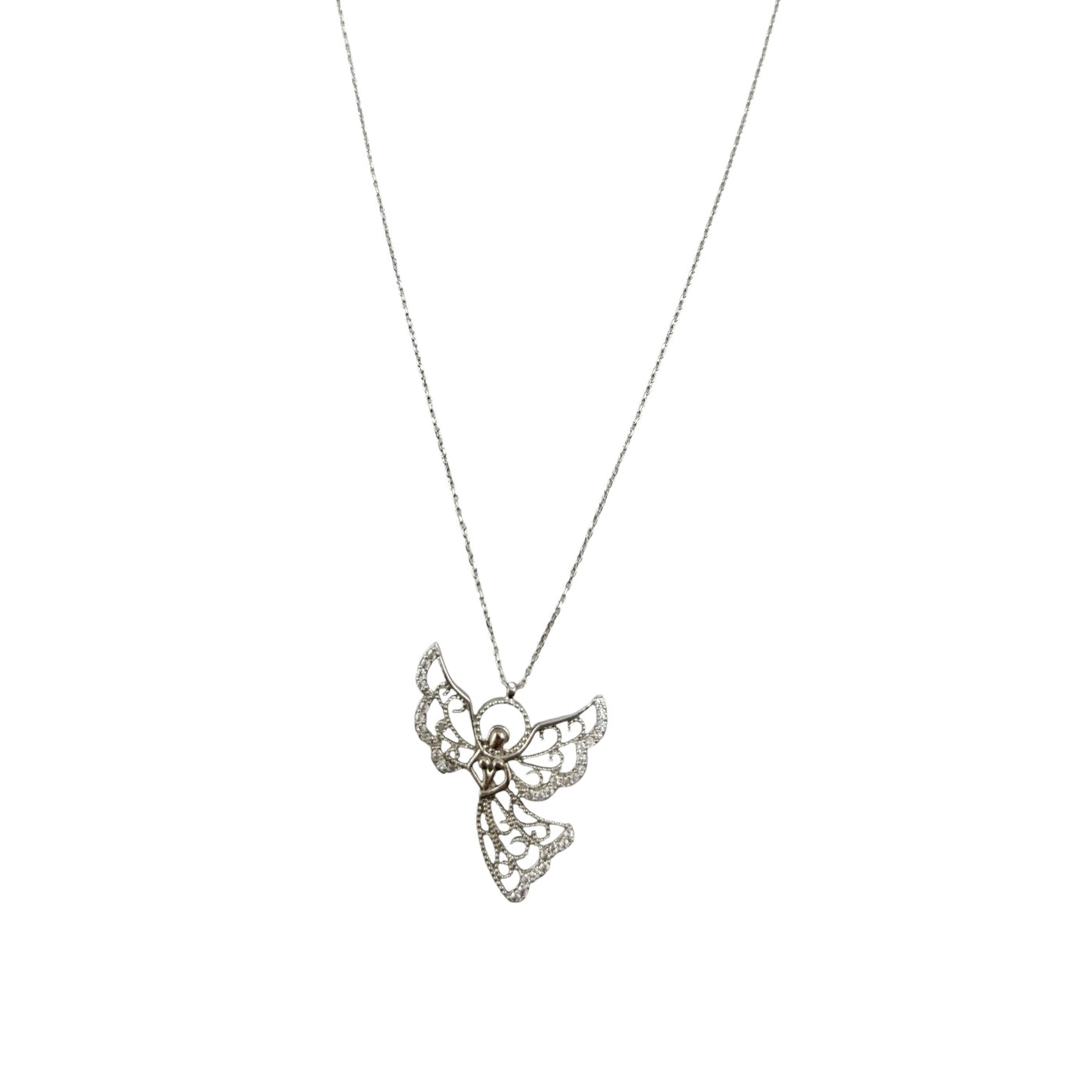 Sterling Silver CZ Fairy Womens Necklace