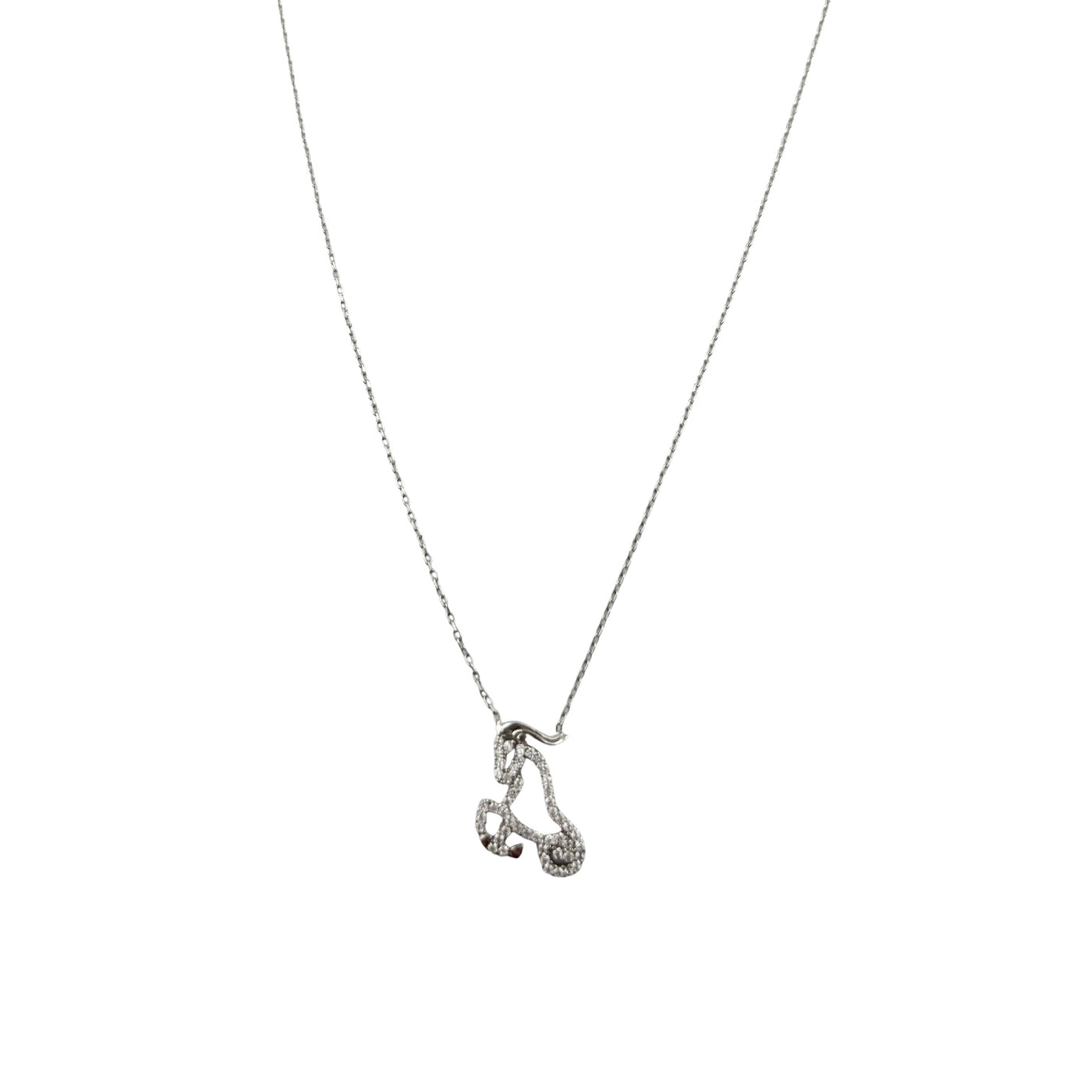 Sterling Silver CZ Stallion Womens Necklace