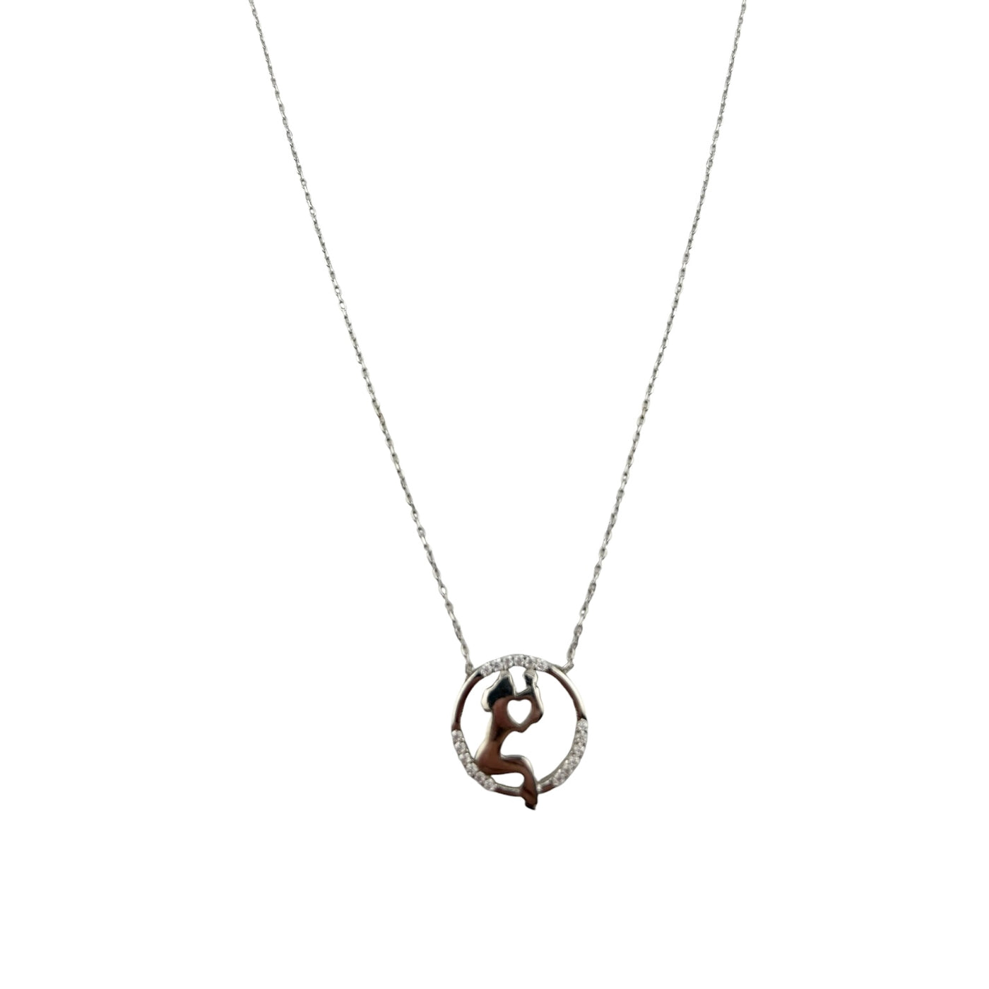 Sterling Silver CZ Motherhood Womens Necklace