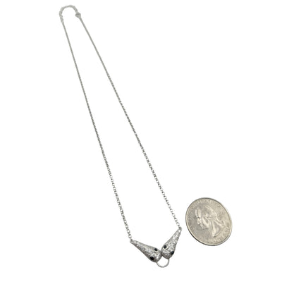 Sterling Silver CZ Snakes Womens Necklace