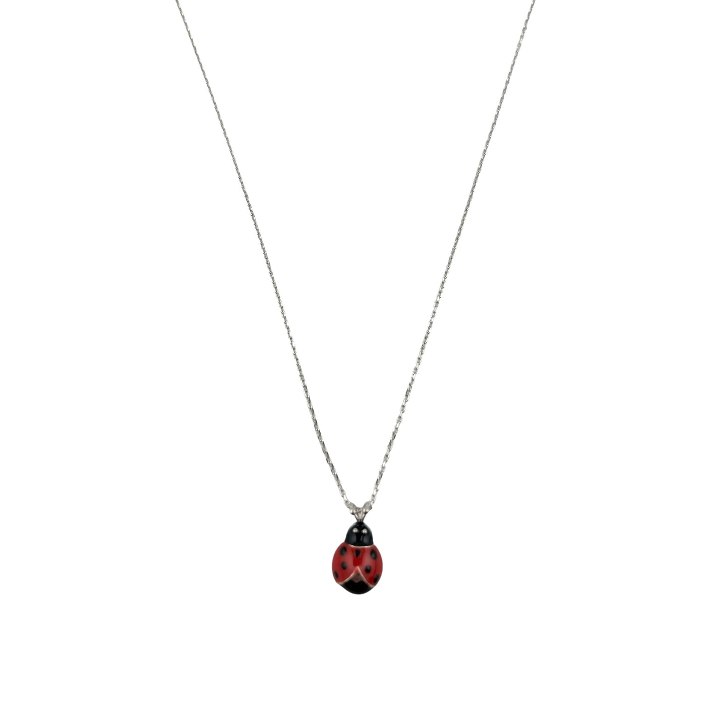 Sterling Silver Lady Bug Womens Necklace