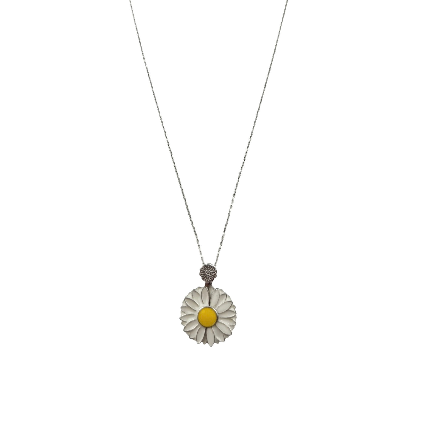 Sterling Silver Sunflower Womens Necklace