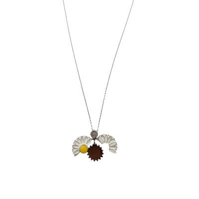 Sterling Silver Sunflower Womens Necklace