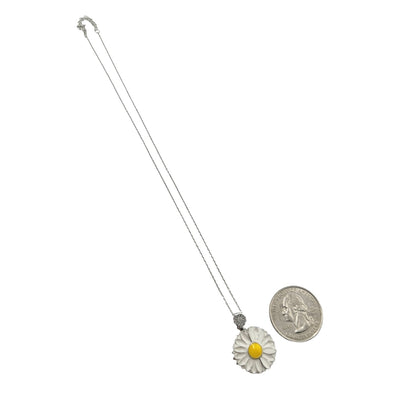 Sterling Silver Sunflower Womens Necklace